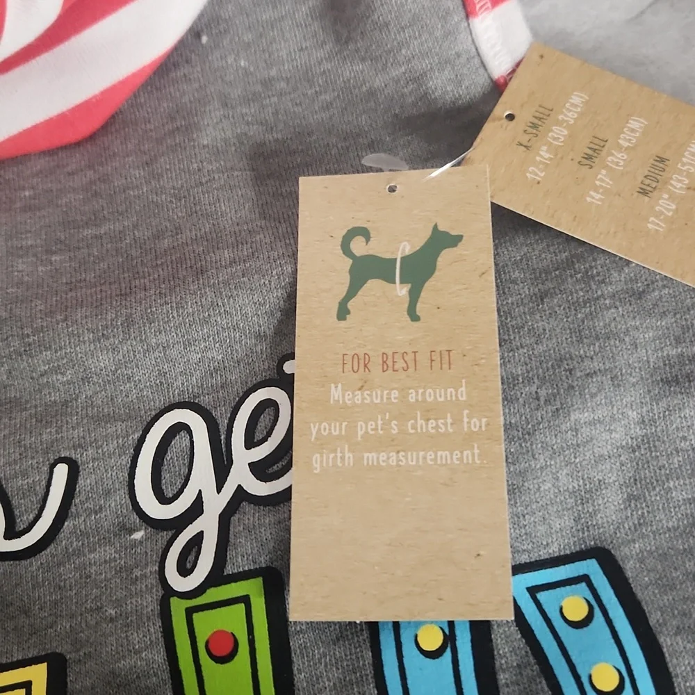 Christmas Dog hooded shirt Let's Get Jolly wag-a-tude. Large